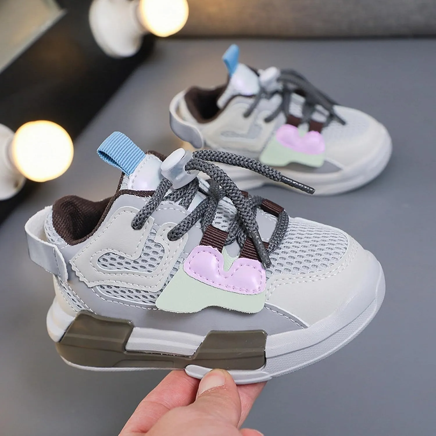 Baby Boy Girl Mesh Basketball Shoes Toddler Kids Lightweight Sneakers Slip On Softy Sole First Walking Sports Shoes
