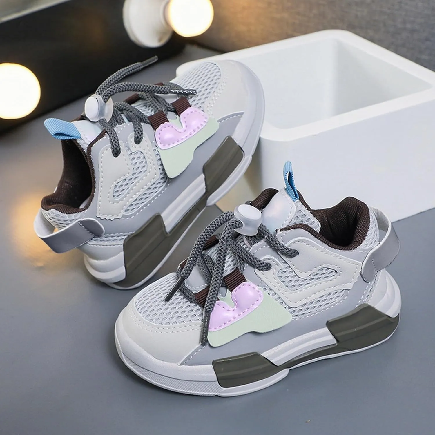 Baby Boy Girl Mesh Basketball Shoes Toddler Kids Lightweight Sneakers Slip On Softy Sole First Walking Sports Shoes
