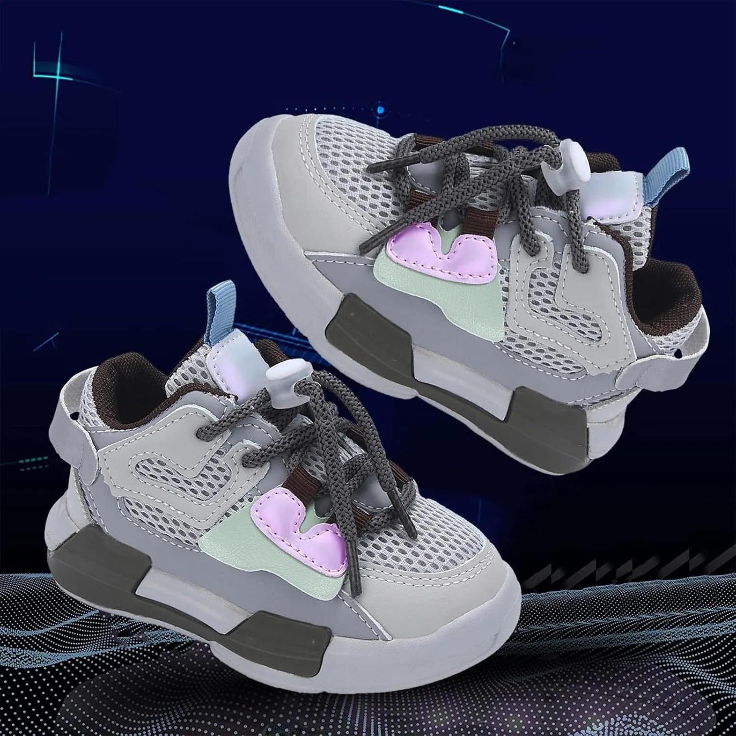 Baby Boy Girl Mesh Basketball Shoes Toddler Kids Lightweight Sneakers Slip On Softy Sole First Walking Sports Shoes