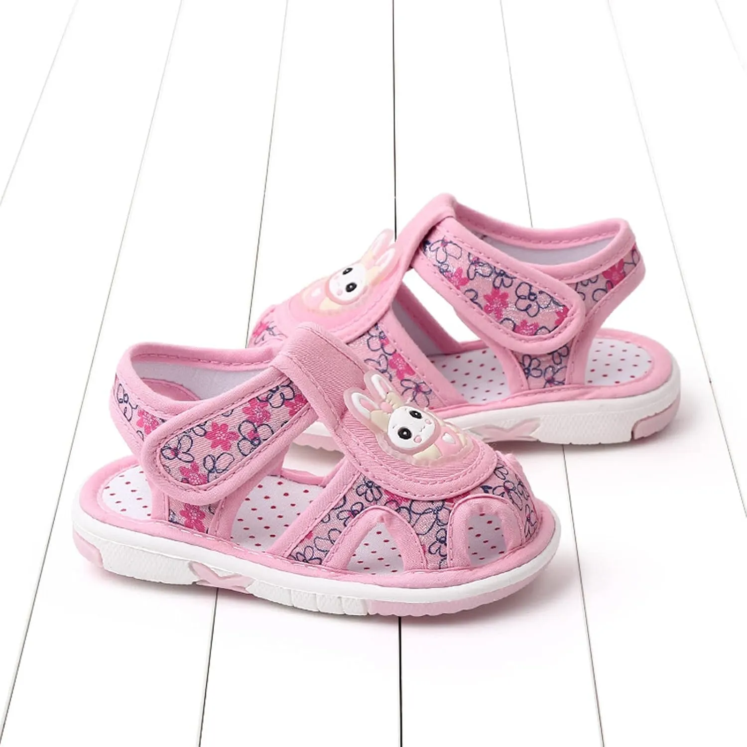 Baby Cartoon Bunny First Walking Sandals Boy Girl Closed Toe Lightweight Non Slip Summer Sneakers Outdoor Footwear
