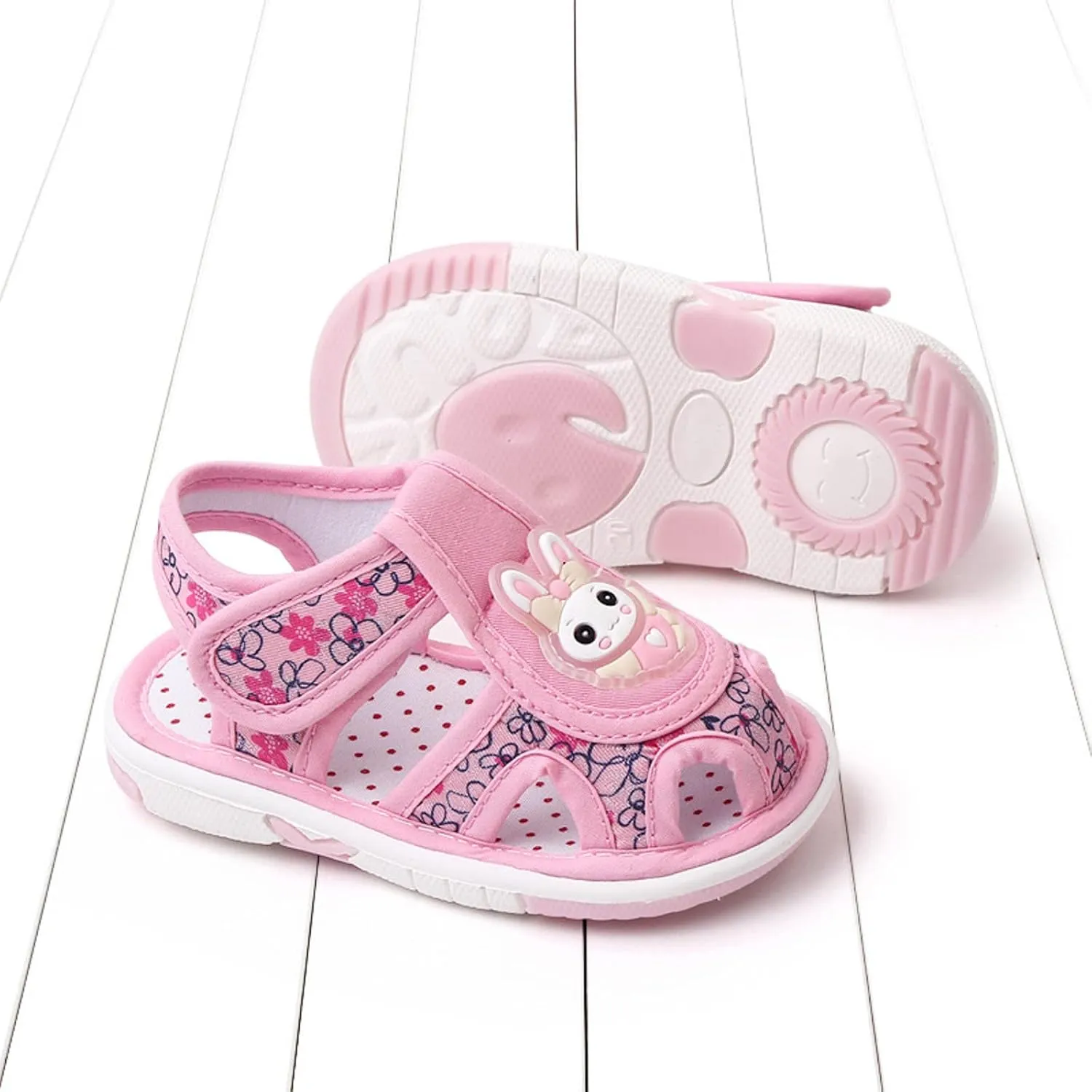 Baby Cartoon Bunny First Walking Sandals Boy Girl Closed Toe Lightweight Non Slip Summer Sneakers Outdoor Footwear