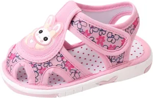 Baby Cartoon Bunny First Walking Sandals Boy Girl Closed Toe Lightweight Non Slip Summer Sneakers Outdoor Footwear