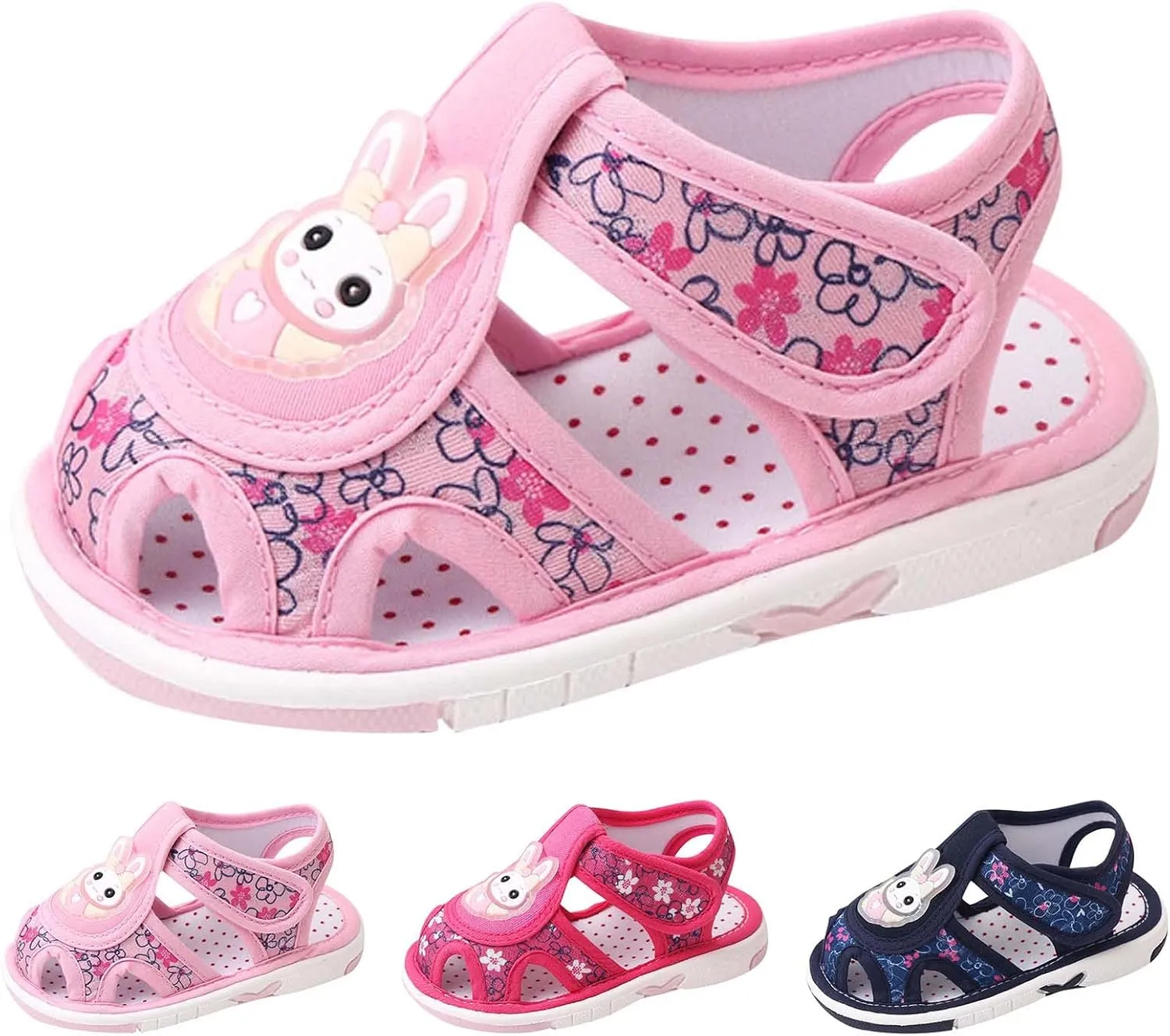 Baby Cartoon Bunny First Walking Sandals Boy Girl Closed Toe Lightweight Non Slip Summer Sneakers Outdoor Footwear