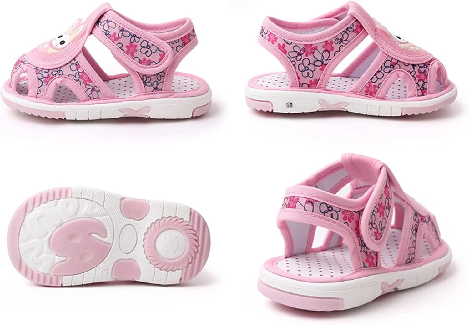 Baby Cartoon Bunny First Walking Sandals Boy Girl Closed Toe Lightweight Non Slip Summer Sneakers Outdoor Footwear