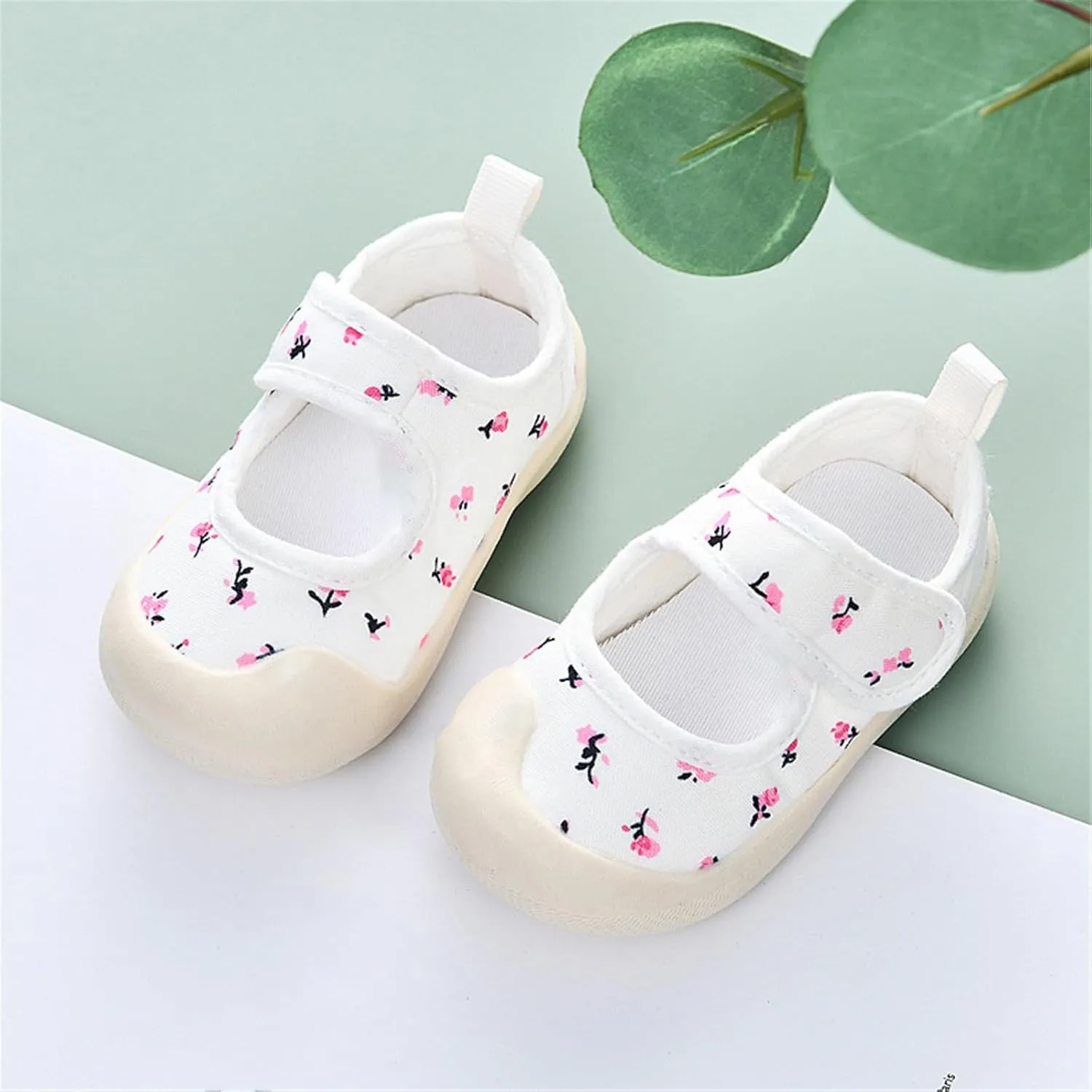 Baby Girl Canvas Sneakers Toddler Girl Mary Jane Flats Non-Slip Casual School Uniform Loafers Dress Shoes