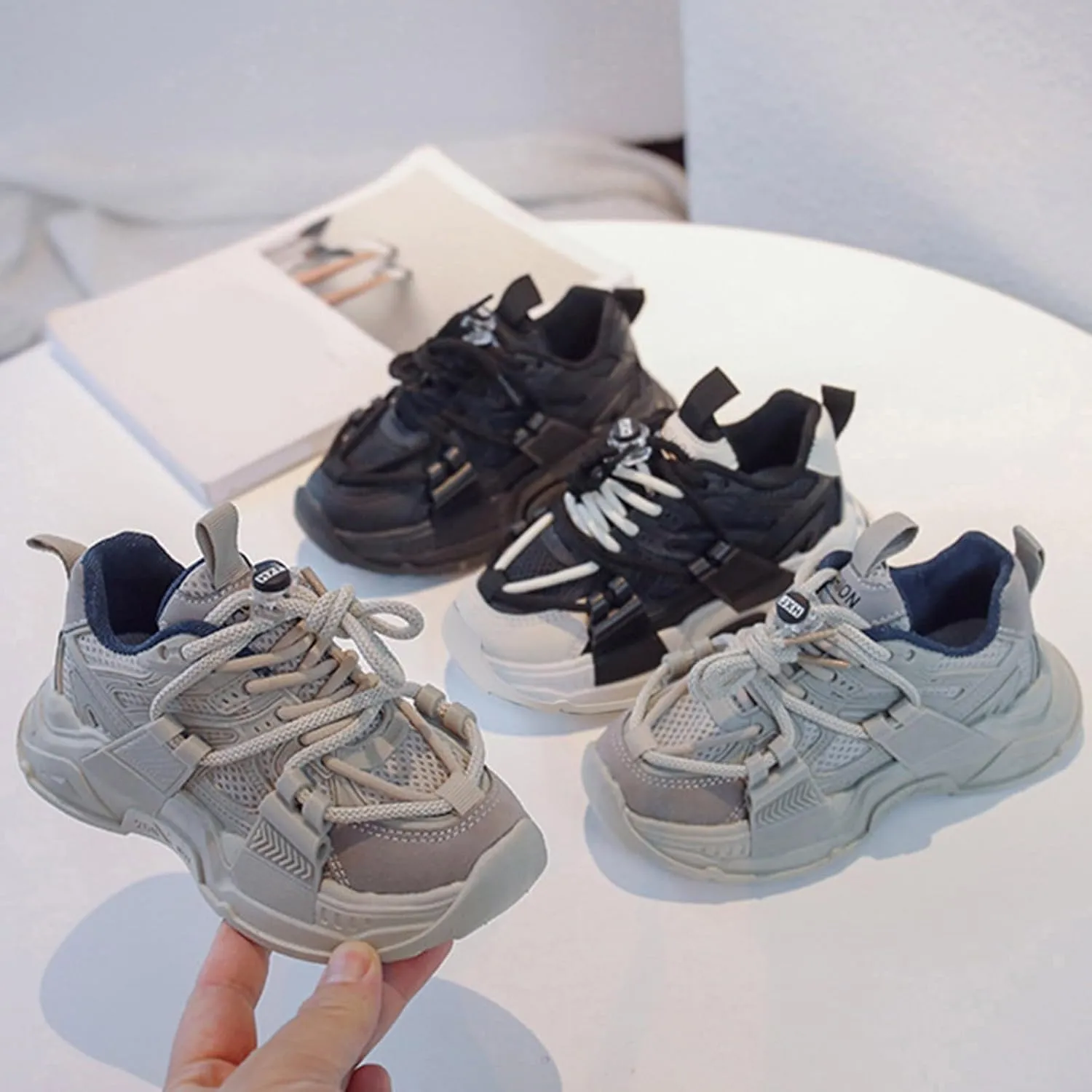 Boys Girls Mesh Spring Sneaker Kids Tennis Non Slip Athletic Running Walking Lightweight Lace Up for Little/Big Kids