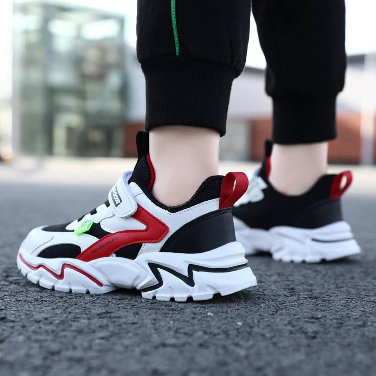 Boys Girls Sneakers Kids Lightweight Breathable Adjustable Athletic Running Shoes for Athletic Shoes Youth Boys
