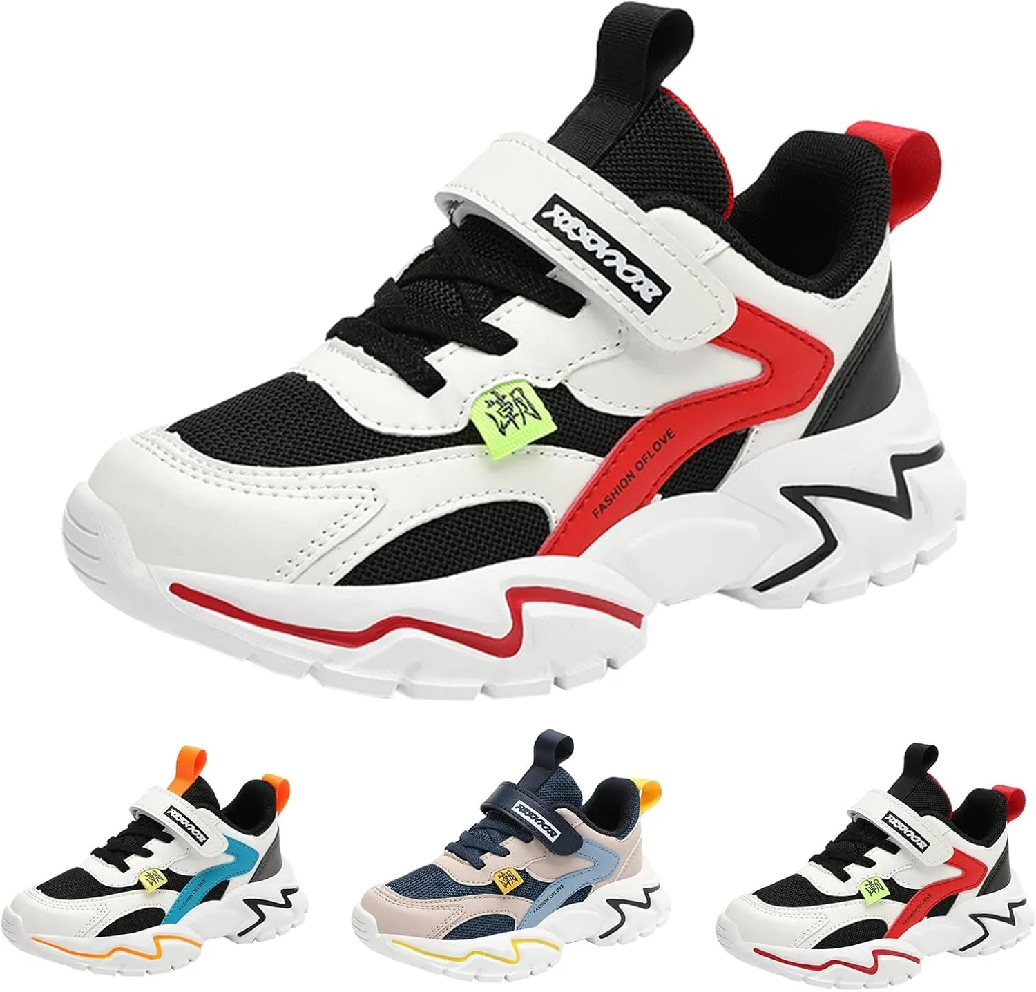 Boys Girls Sneakers Kids Lightweight Breathable Adjustable Athletic Running Shoes for Athletic Shoes Youth Boys