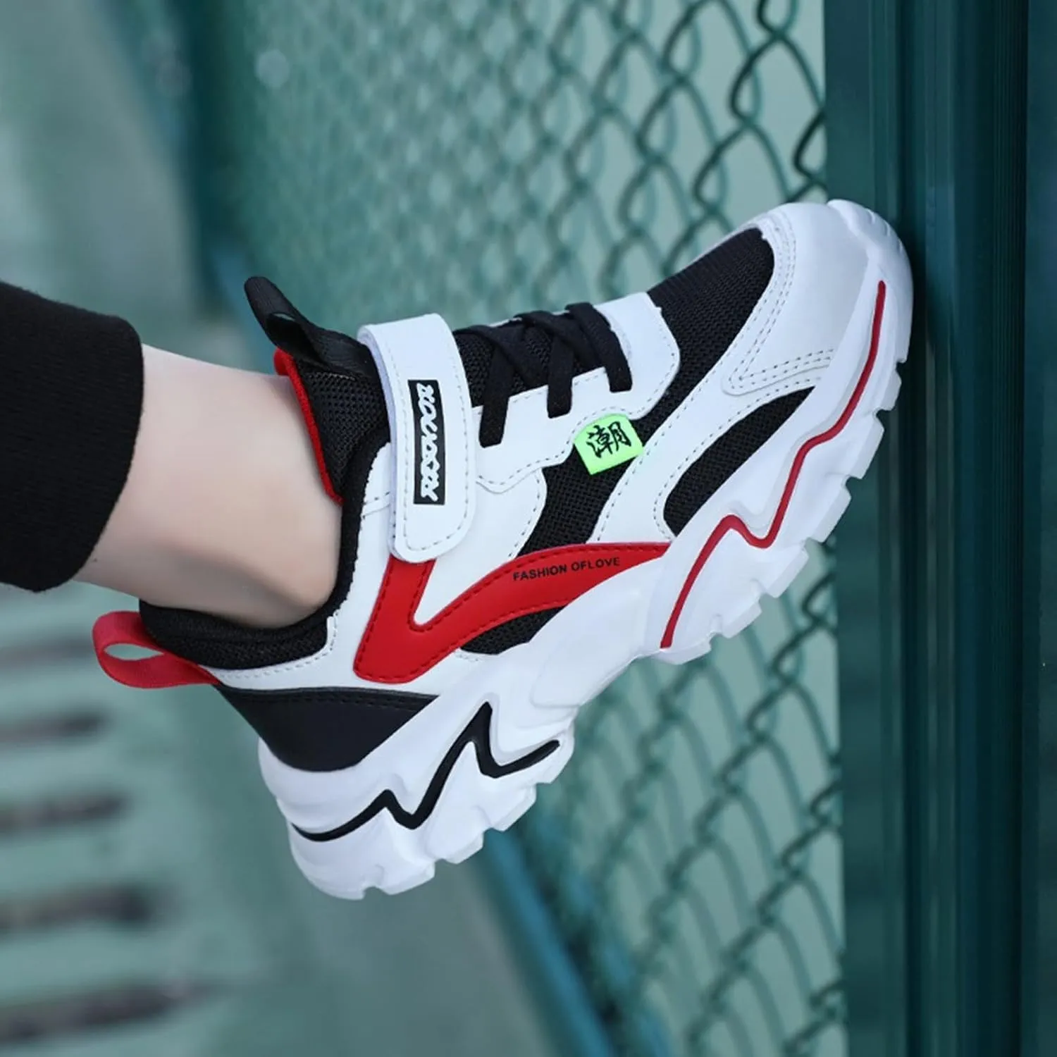 Boys Girls Sneakers Kids Lightweight Breathable Adjustable Athletic Running Shoes for Athletic Shoes Youth Boys