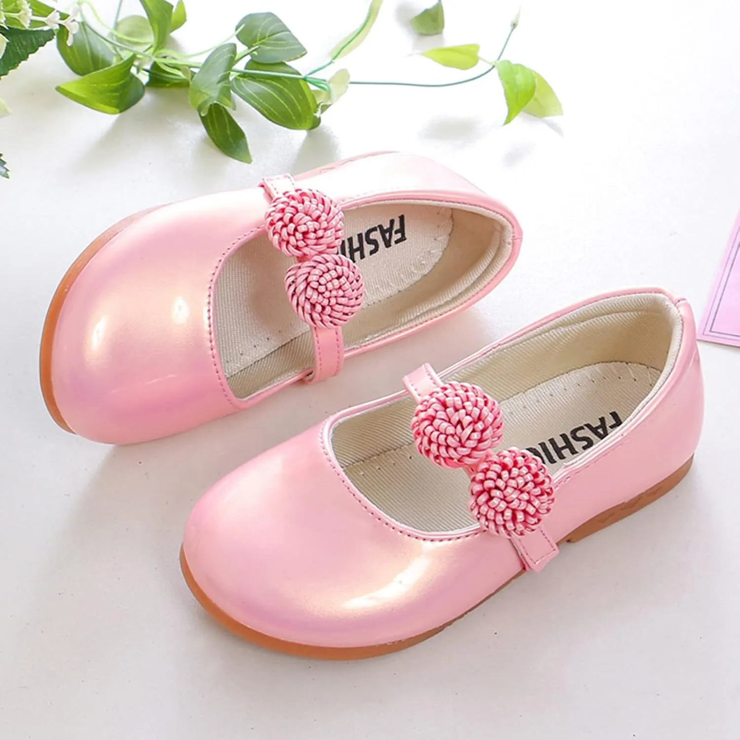 Children Loafers Leather Shoes Bowknot Girls Princess Shoes Single Shoes Performance Dress Shoes Kids Wide Shoes