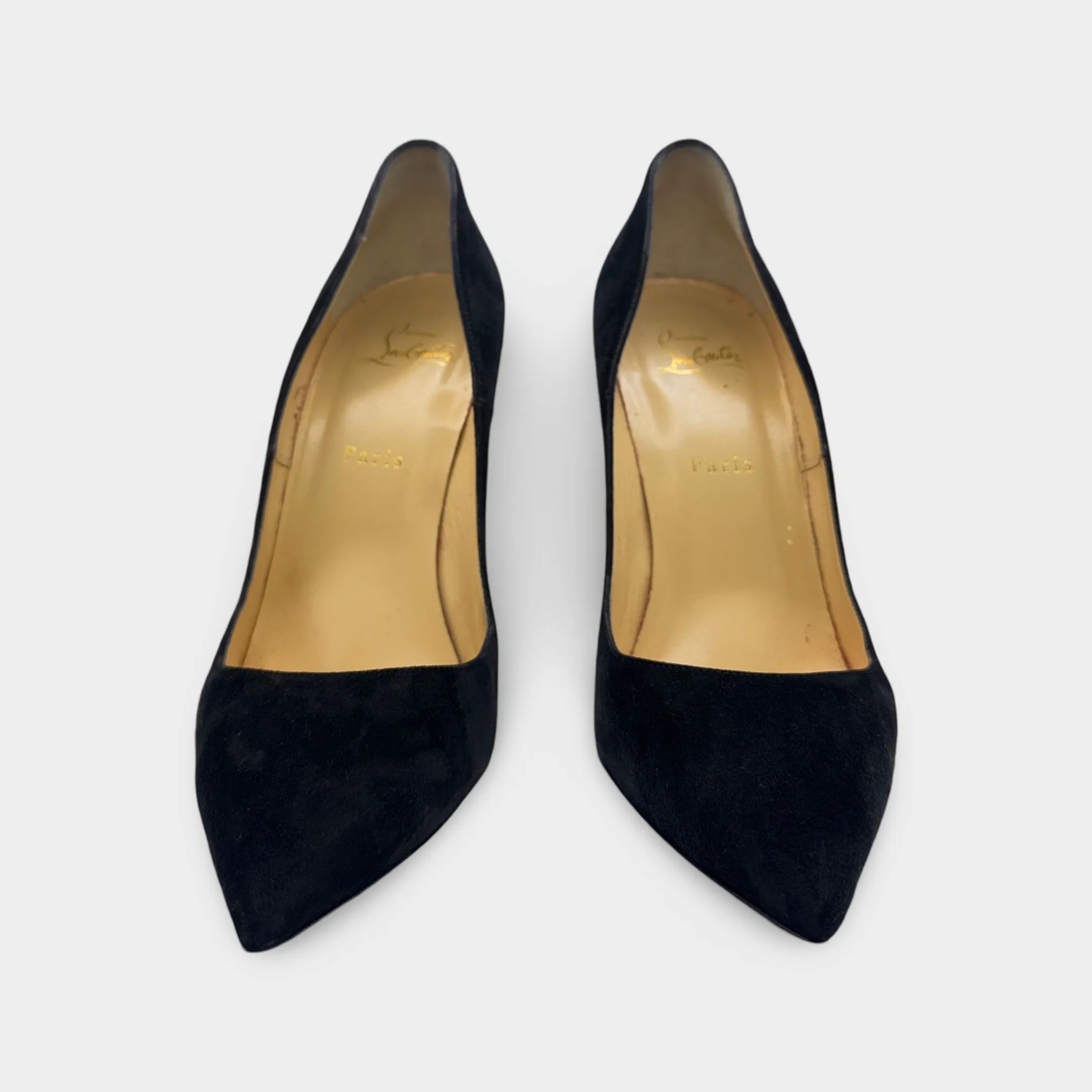 Christian Louboutin So Kate Black Suede Pumps
