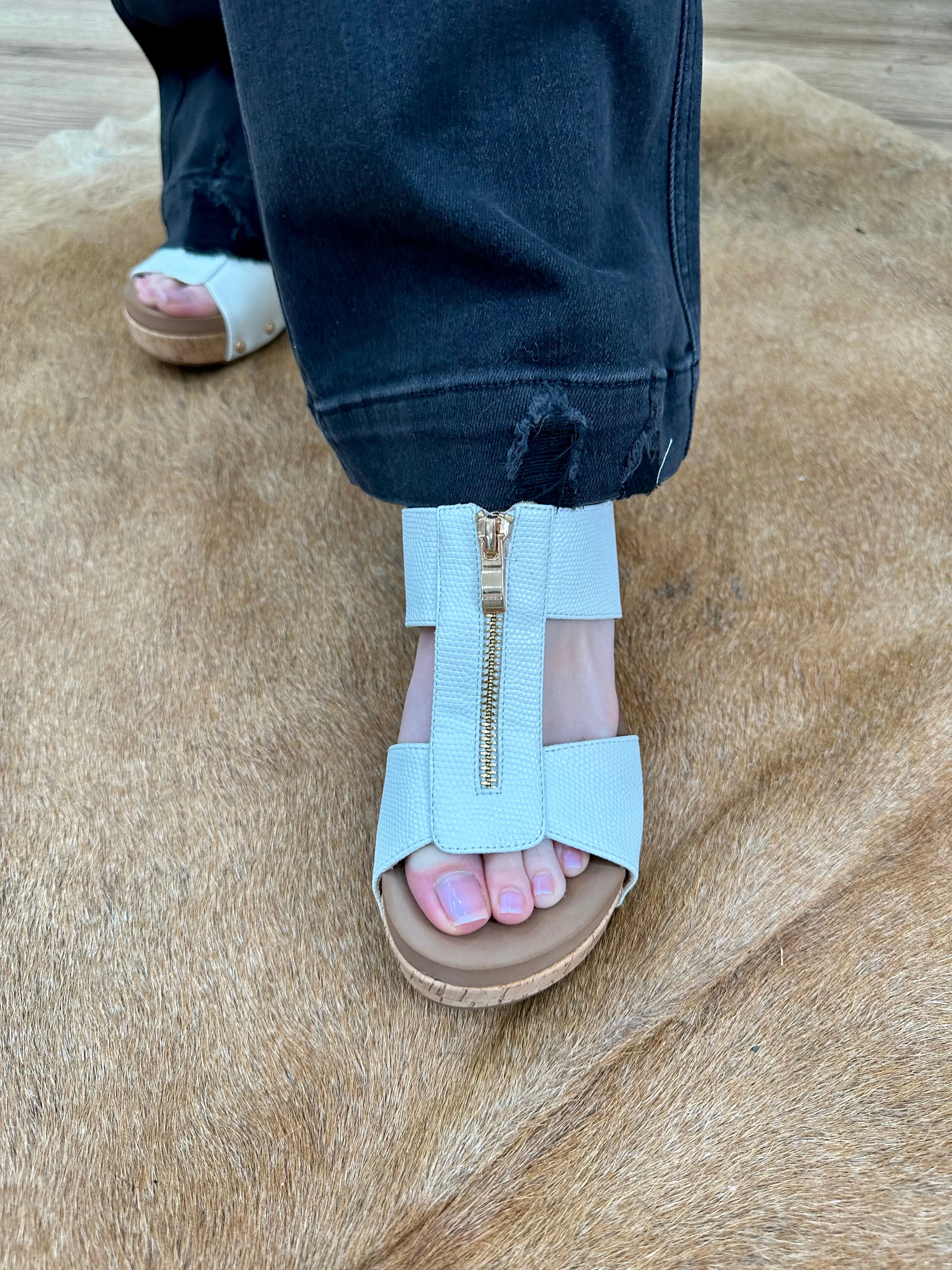 Corky's Taboo Wedge Sandal in White