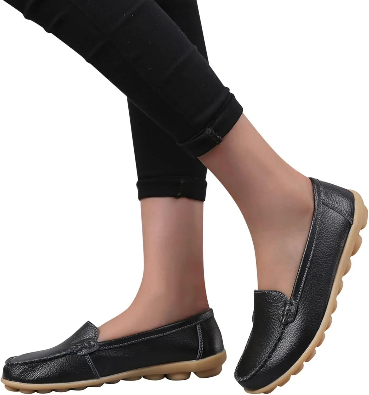 CsgrFagr Fashion Womens Breathable Lace Up Shoes Flats Casual Shoes Casual Training Shoes (Black, 7.5)