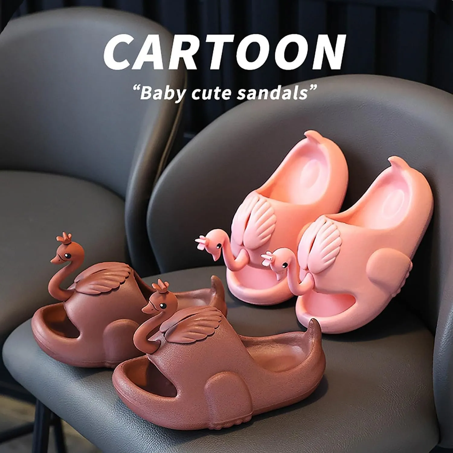 Dinosaur Slides for Boys Girls, Kids Cloud Soft Shower Slippers, Cute Cartoon Sandals Thick Sole Memory Foam Shoes