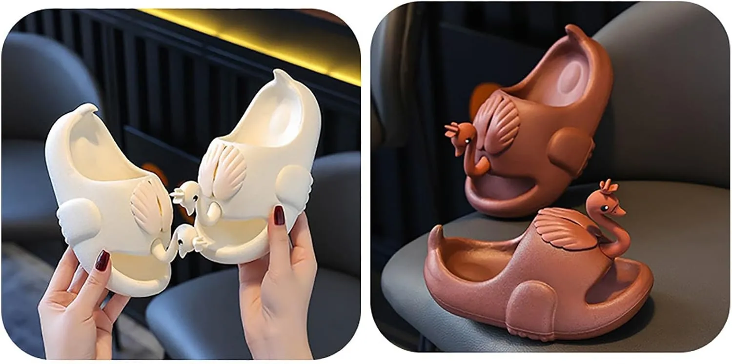 Dinosaur Slides for Boys Girls, Kids Cloud Soft Shower Slippers, Cute Cartoon Sandals Thick Sole Memory Foam Shoes