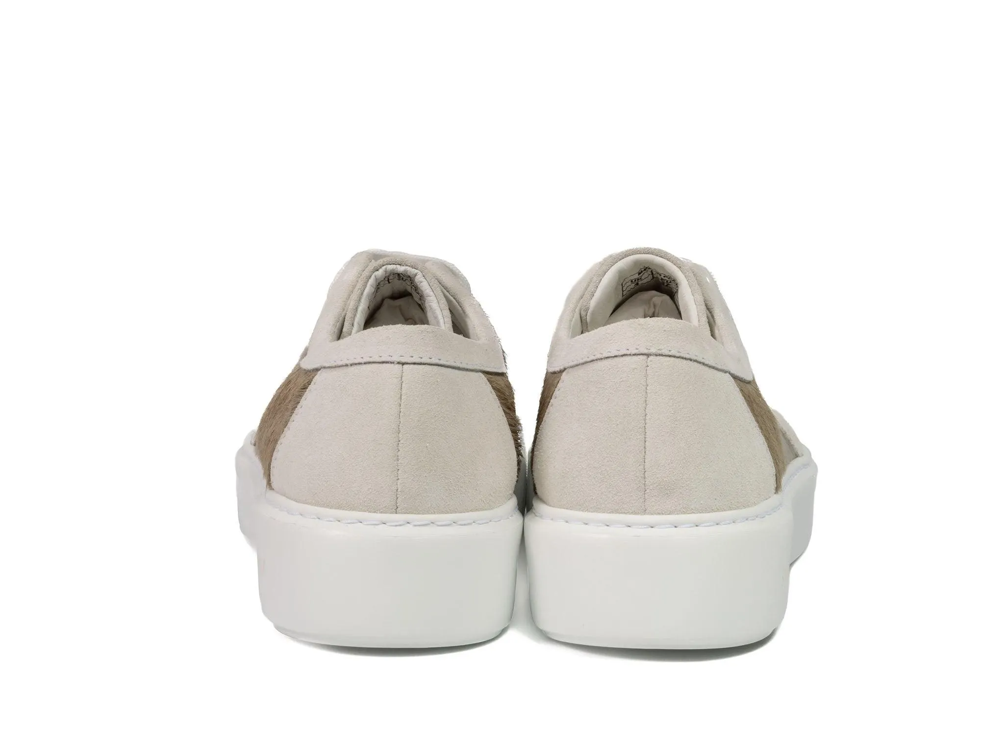 Earth Stripe Hair-on-hide Trainer with White Suede Leather