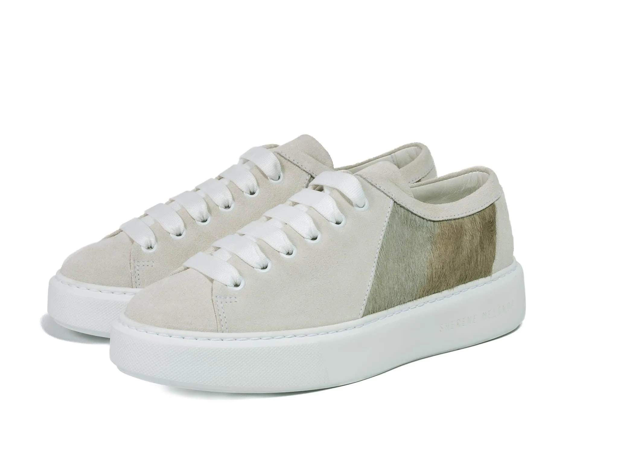 Earth Stripe Hair-on-hide Trainer with White Suede Leather