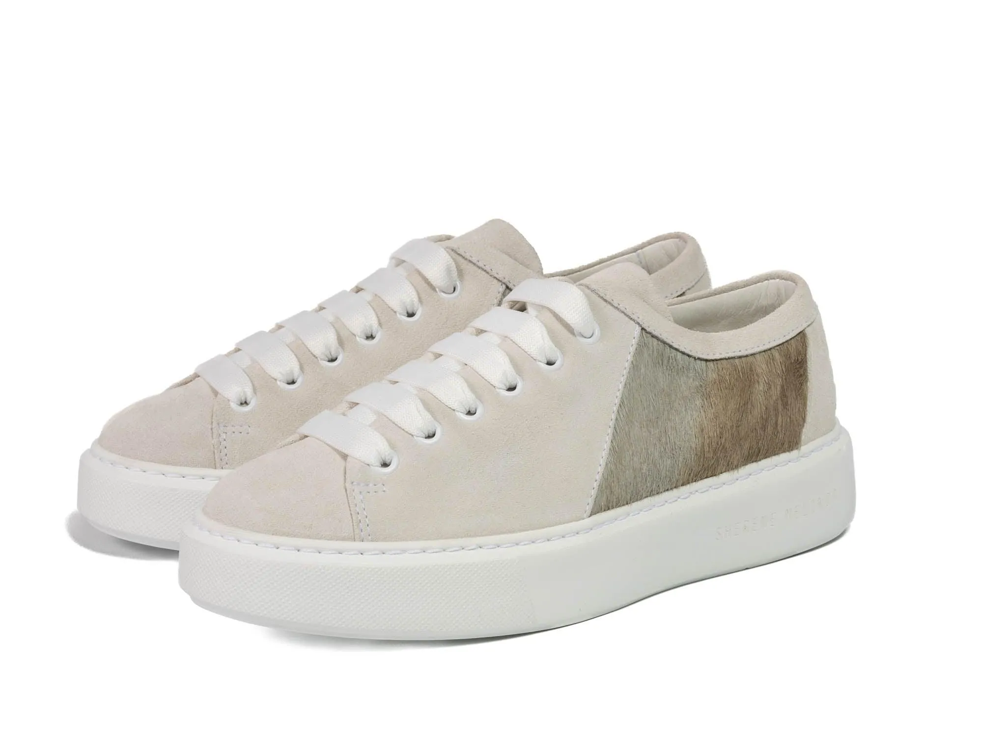 Earth Stripe Hair-on-hide Trainer with White Suede Leather