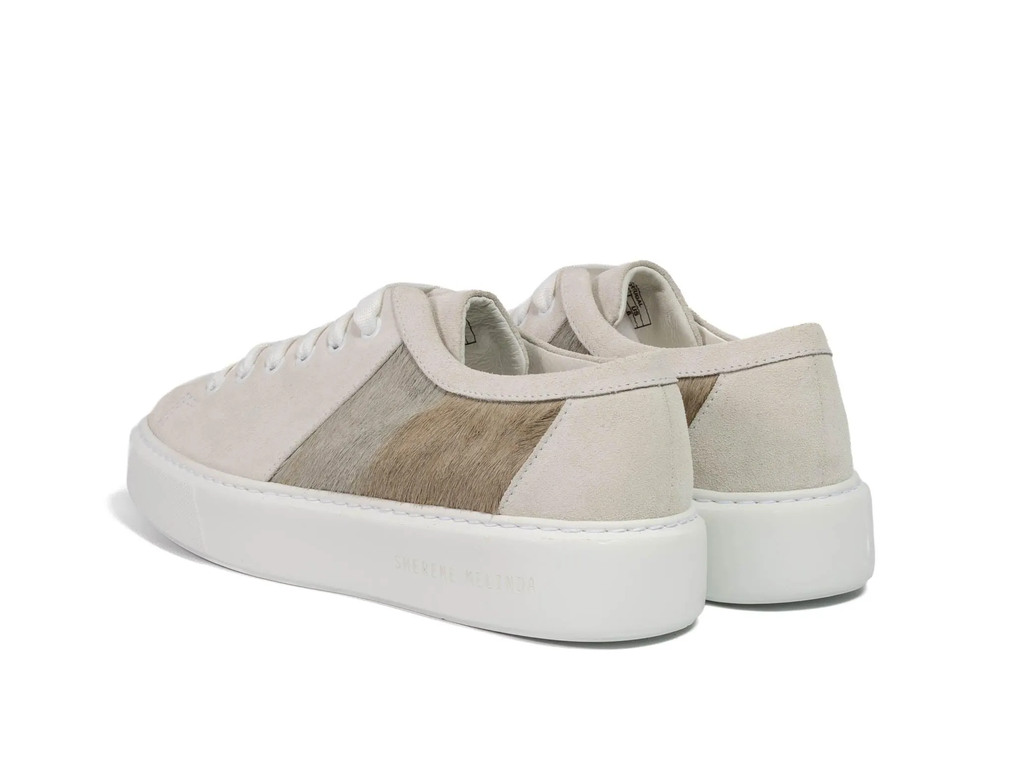 Earth Stripe Hair-on-hide Trainer with White Suede Leather