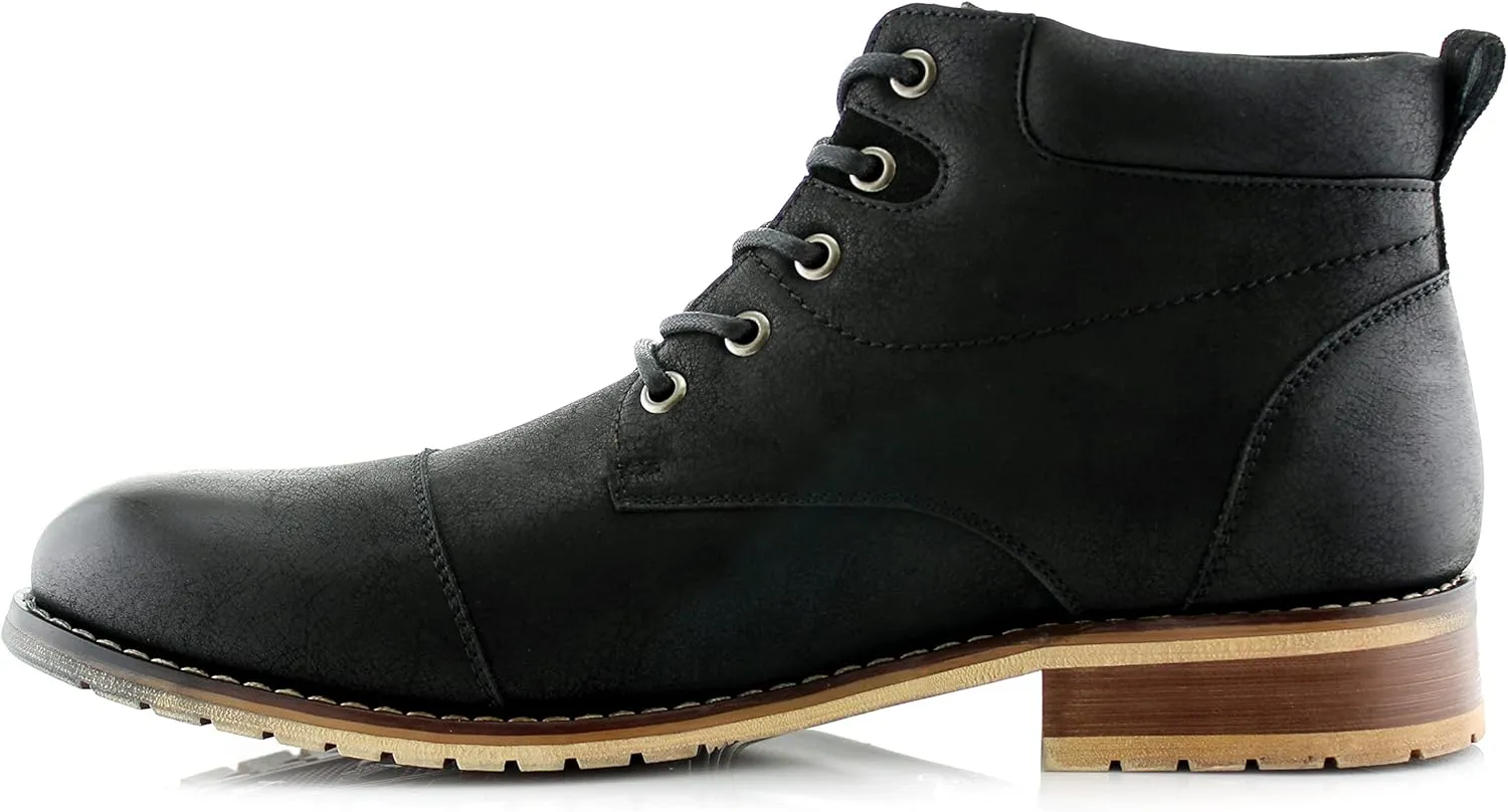 Ferro Aldo Blaine MFA806035 Mens Casual Brogue Mid-Top Lace-Up and Zipper Boots
