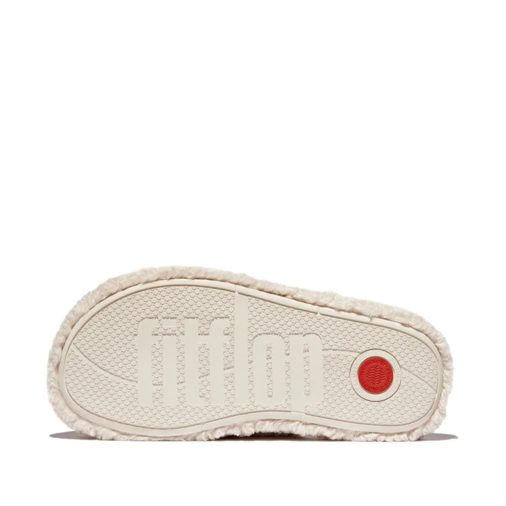 Fitflop IQushon D-Luxe Padded Teddy Cross Slides Milk Ice