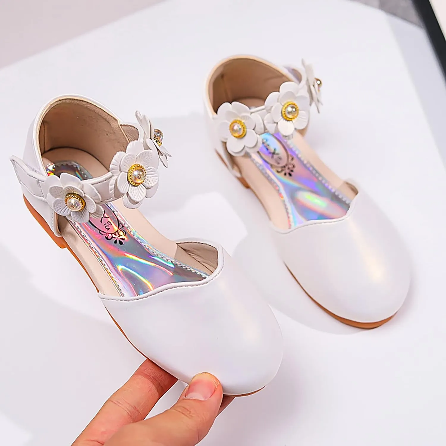 Flower Girls Dress Shoes Toddler Kids Wedding Party School Glitter Mary Jane Dance Pumps Sandals for Formal Prom