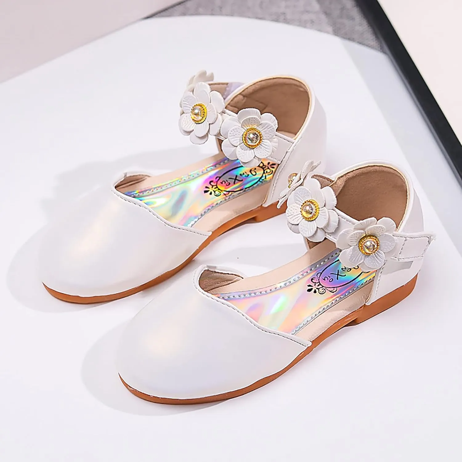 Flower Girls Dress Shoes Toddler Kids Wedding Party School Glitter Mary Jane Dance Pumps Sandals for Formal Prom