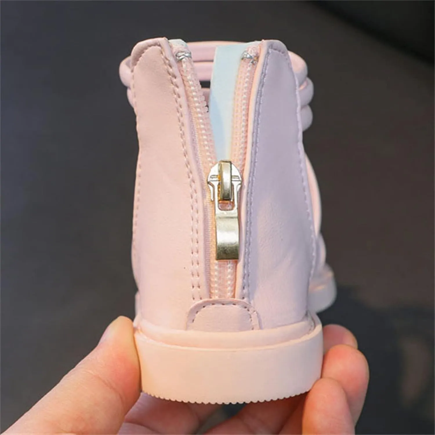 Girls Floral Roman Sandals Kids Open Toe Ankle Strap Flat Sandals with Heel Zipper Birthday Party Holiday Shoes