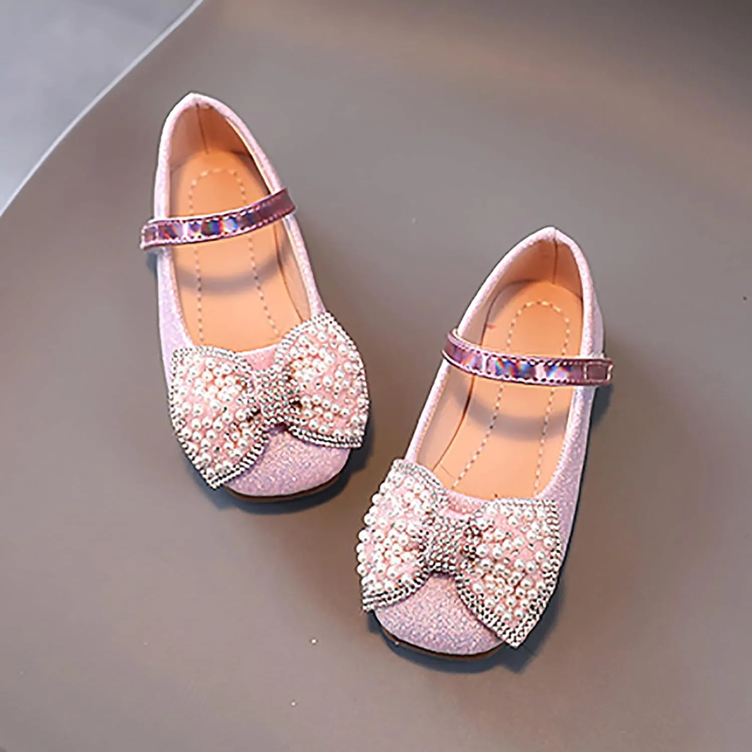 Girls Glitter Dress Shoes Mary Jane Ballet Flat for Party Wedding School Toddler Kids Evening Gown Feast Dress