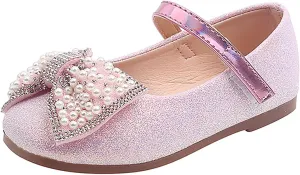 Girls Glitter Dress Shoes Mary Jane Ballet Flat for Party Wedding School Toddler Kids Evening Gown Feast Dress