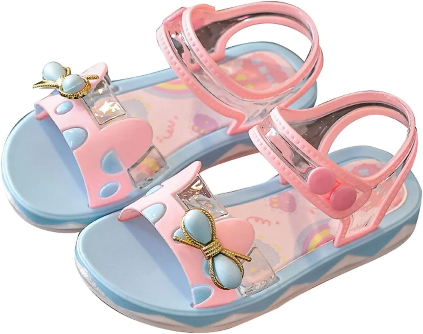 Girls Open Toe Bow Sandals Toddler Kids Soft Sole Cute Sweet Jelly Shoes for Girls Sandals Princess Casual Shoes