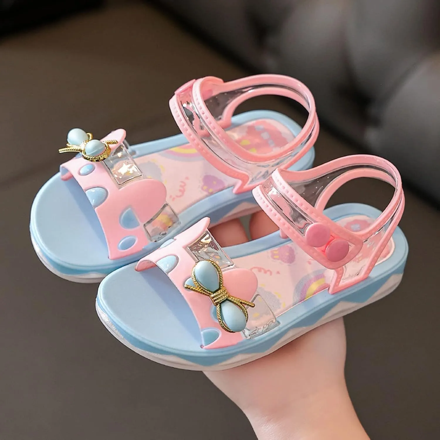Girls Open Toe Bow Sandals Toddler Kids Soft Sole Cute Sweet Jelly Shoes for Girls Sandals Princess Casual Shoes