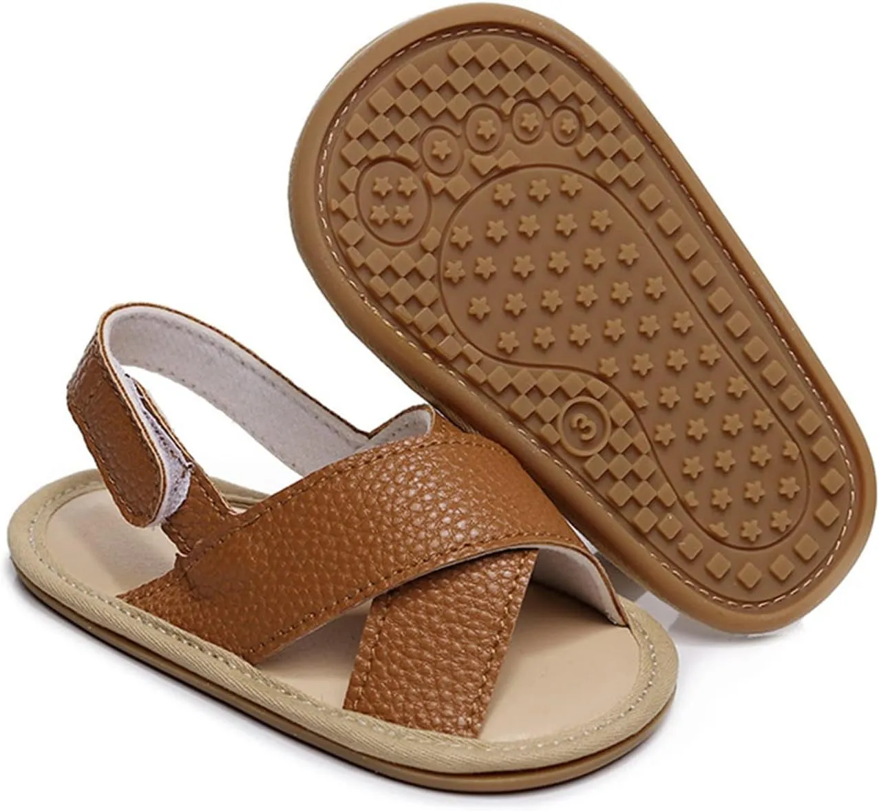Infant Boys Girls Open Toe Solid Shoes Toddler First Walking Soft Sole Flat Sandals Bowknot Princess Beach Water Shoes