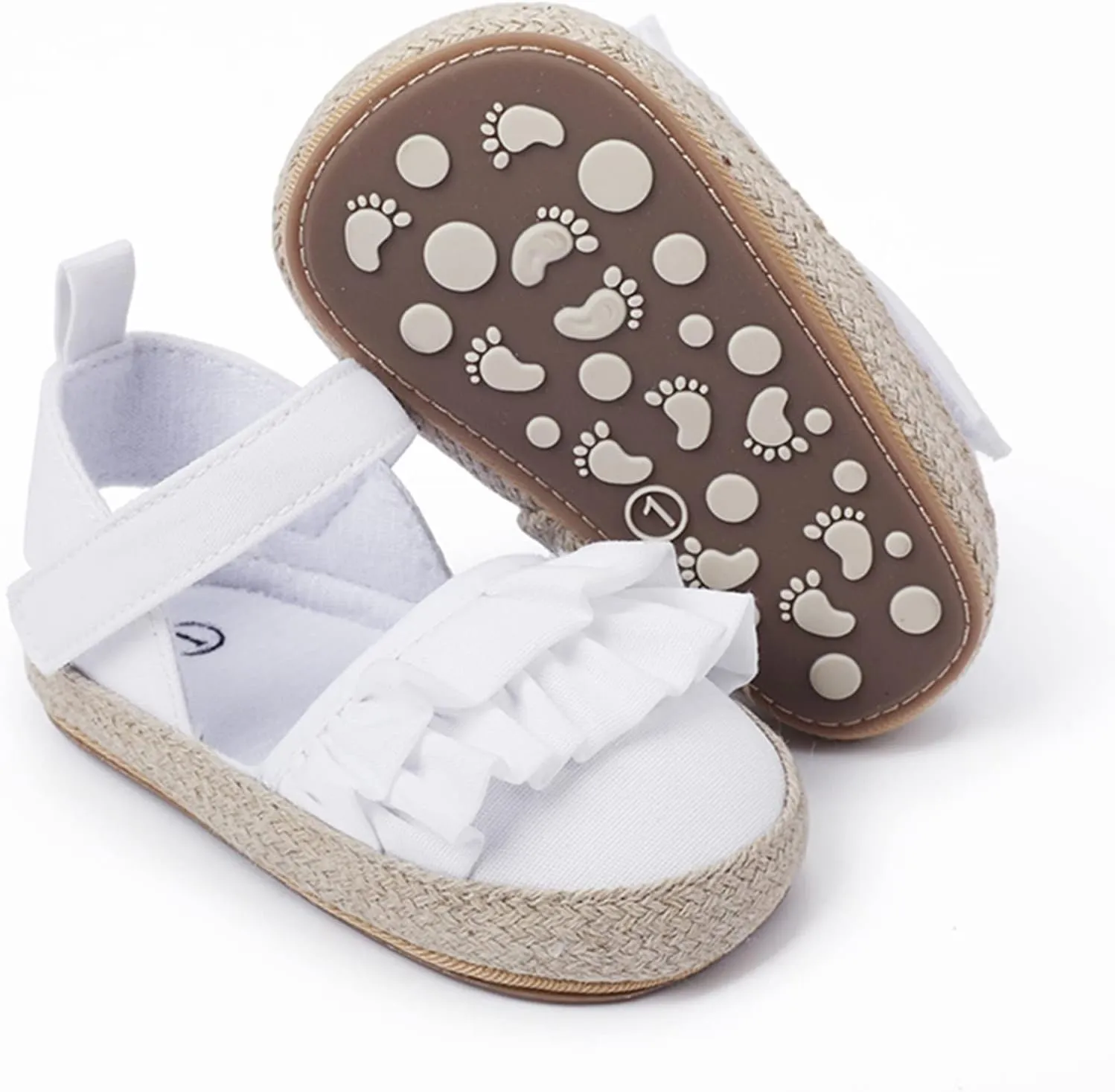 Infant Girls Ruffles First Walking Shoes Toddler Closed Toe Soft Flat Sandals Baby Cute Sweet 2025 Dress Shoes