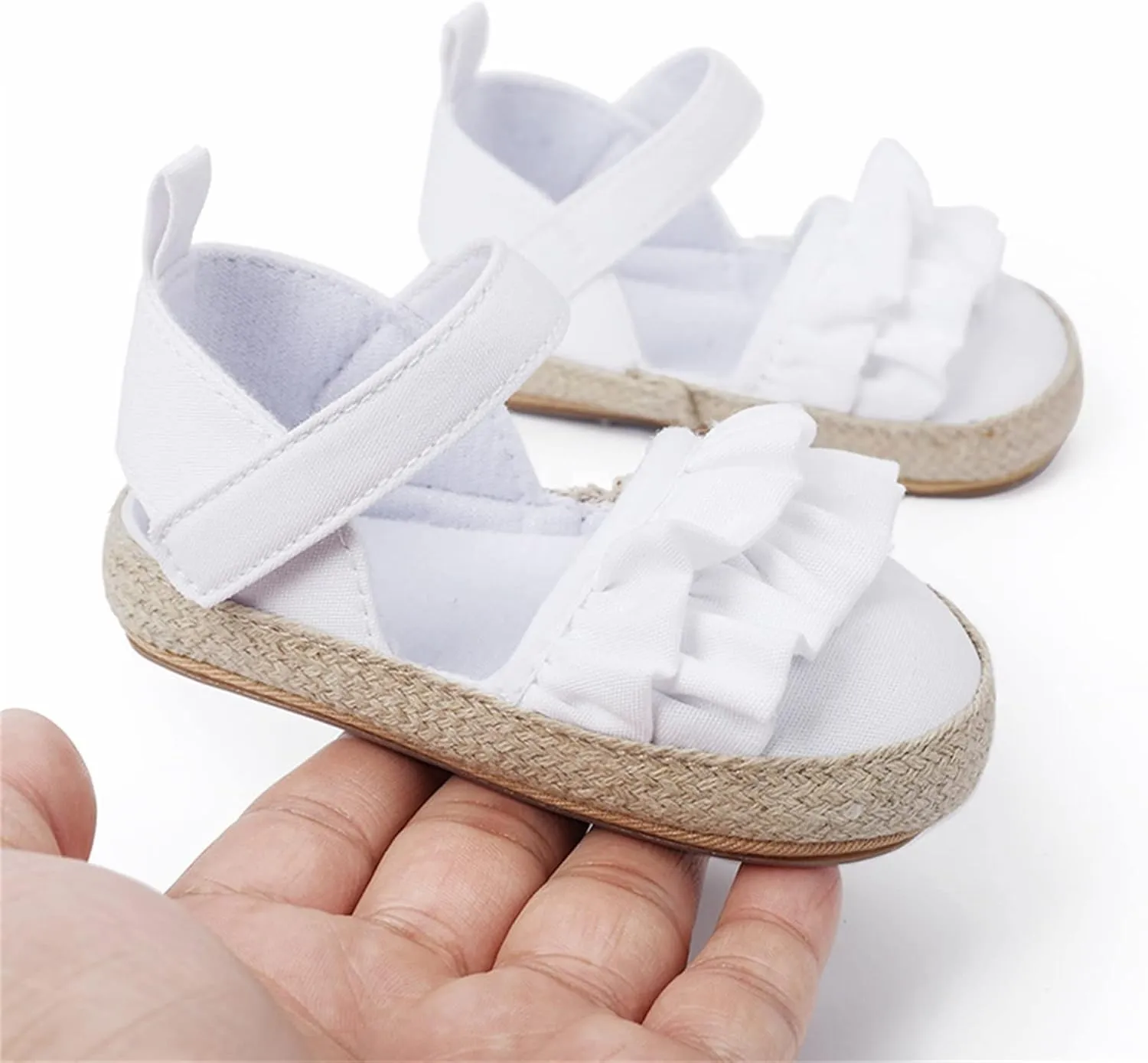 Infant Girls Ruffles First Walking Shoes Toddler Closed Toe Soft Flat Sandals Baby Cute Sweet 2025 Dress Shoes