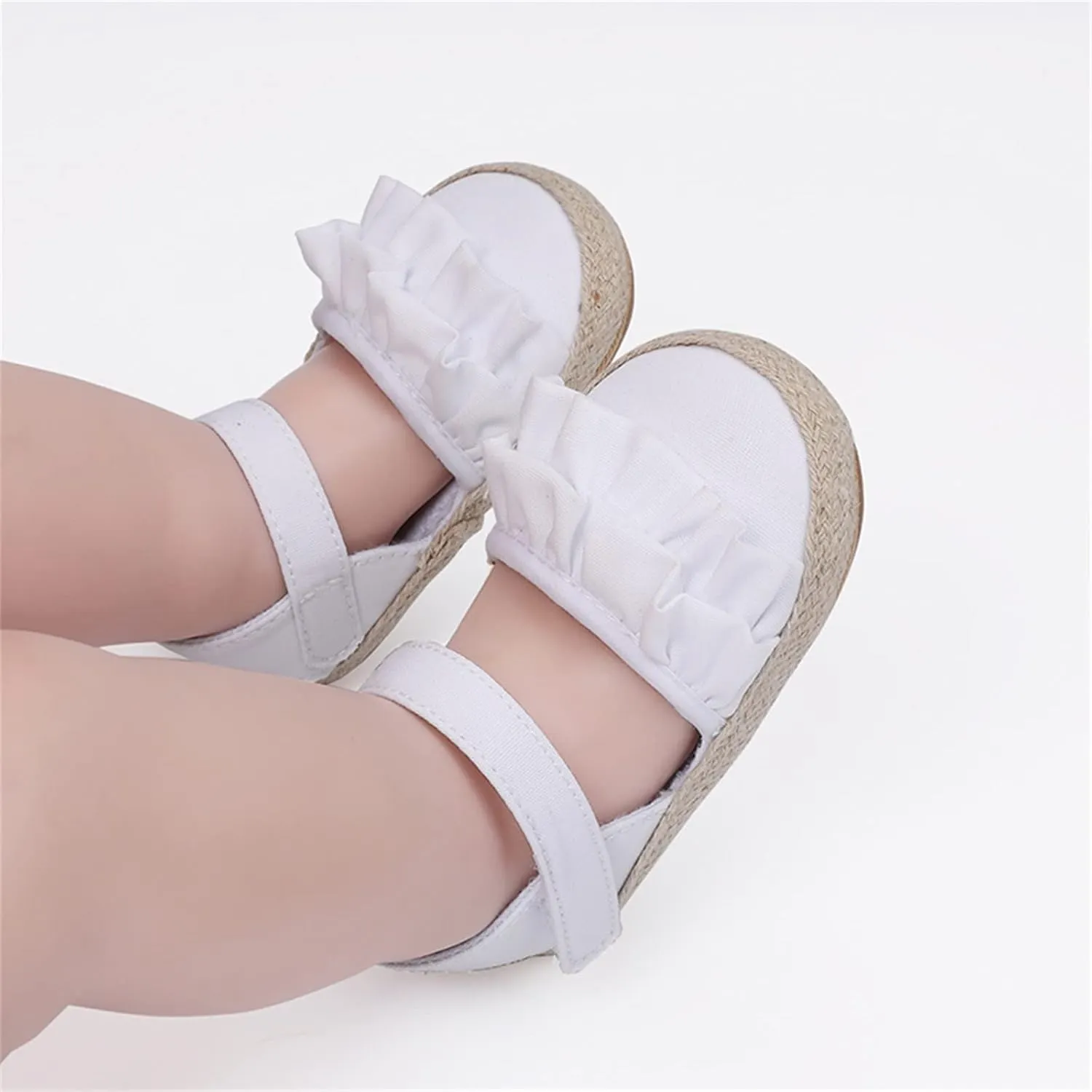 Infant Girls Ruffles First Walking Shoes Toddler Closed Toe Soft Flat Sandals Baby Cute Sweet 2025 Dress Shoes