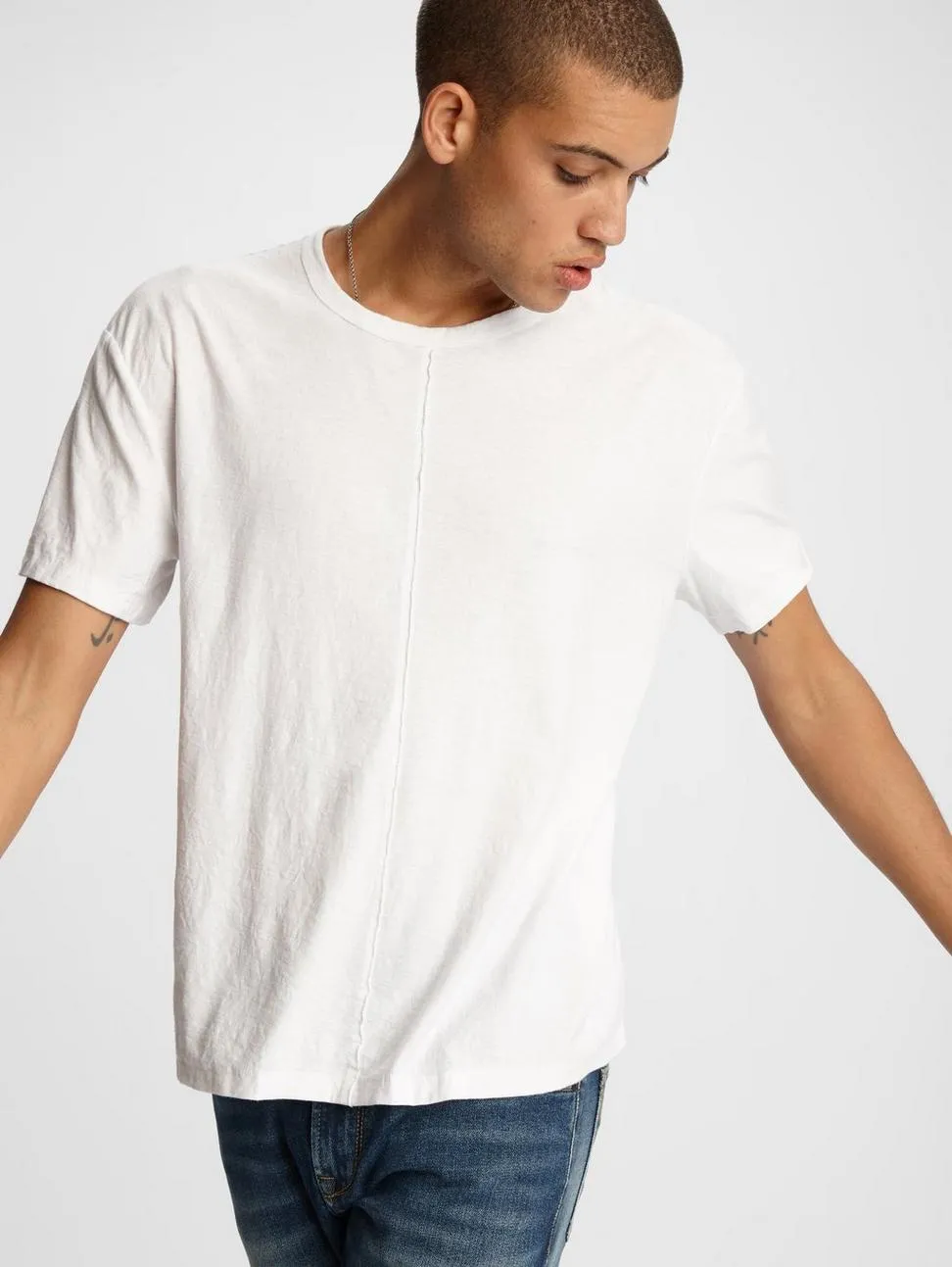 John Varvatos MORRISON S/S CRINKLE CREW White