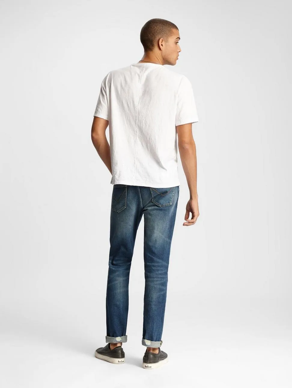 John Varvatos MORRISON S/S CRINKLE CREW White