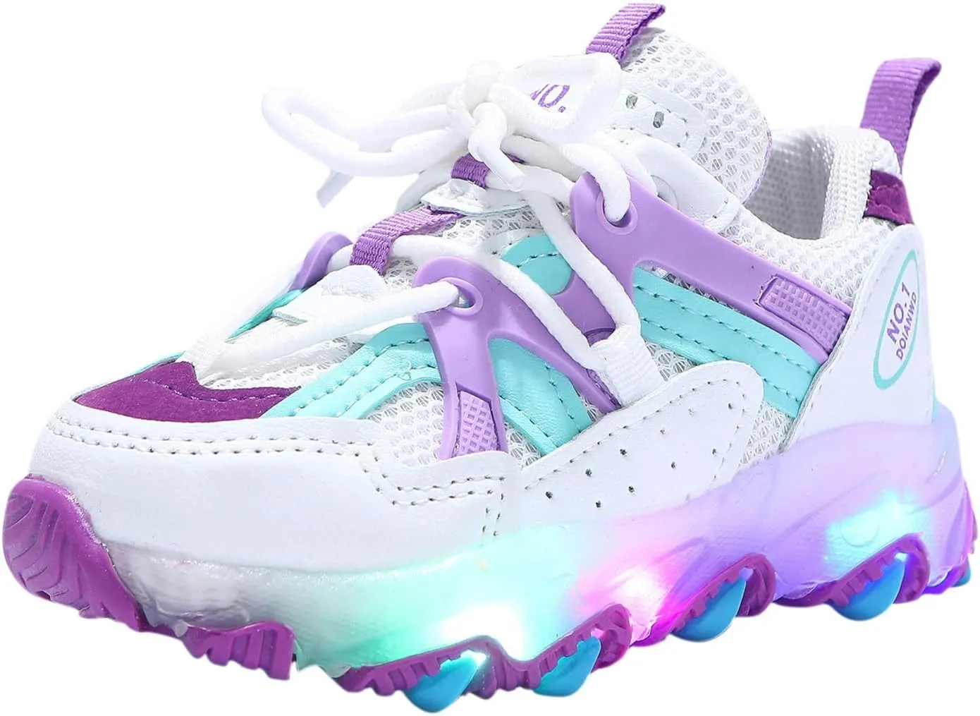 Kids Sneakers Toddler Boys Girls Lightweight Breathable Walking Shoes Children Luminous Flashing Shoes