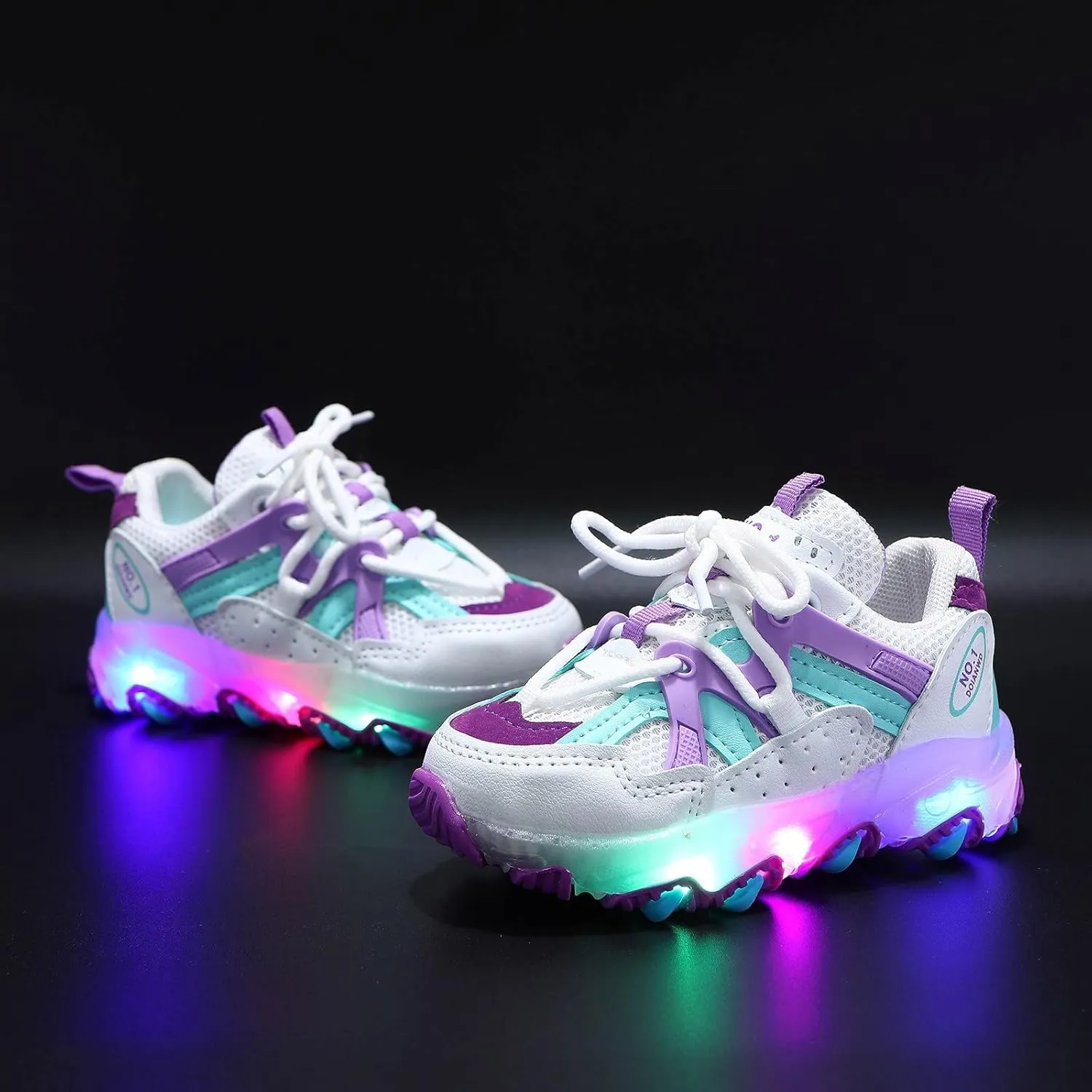 Kids Sneakers Toddler Boys Girls Lightweight Breathable Walking Shoes Children Luminous Flashing Shoes