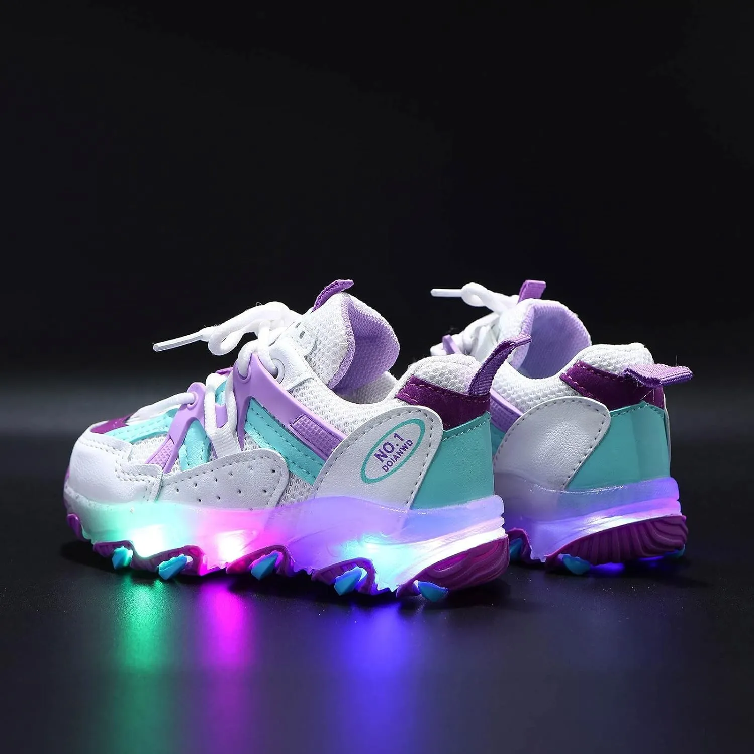 Kids Sneakers Toddler Boys Girls Lightweight Breathable Walking Shoes Children Luminous Flashing Shoes