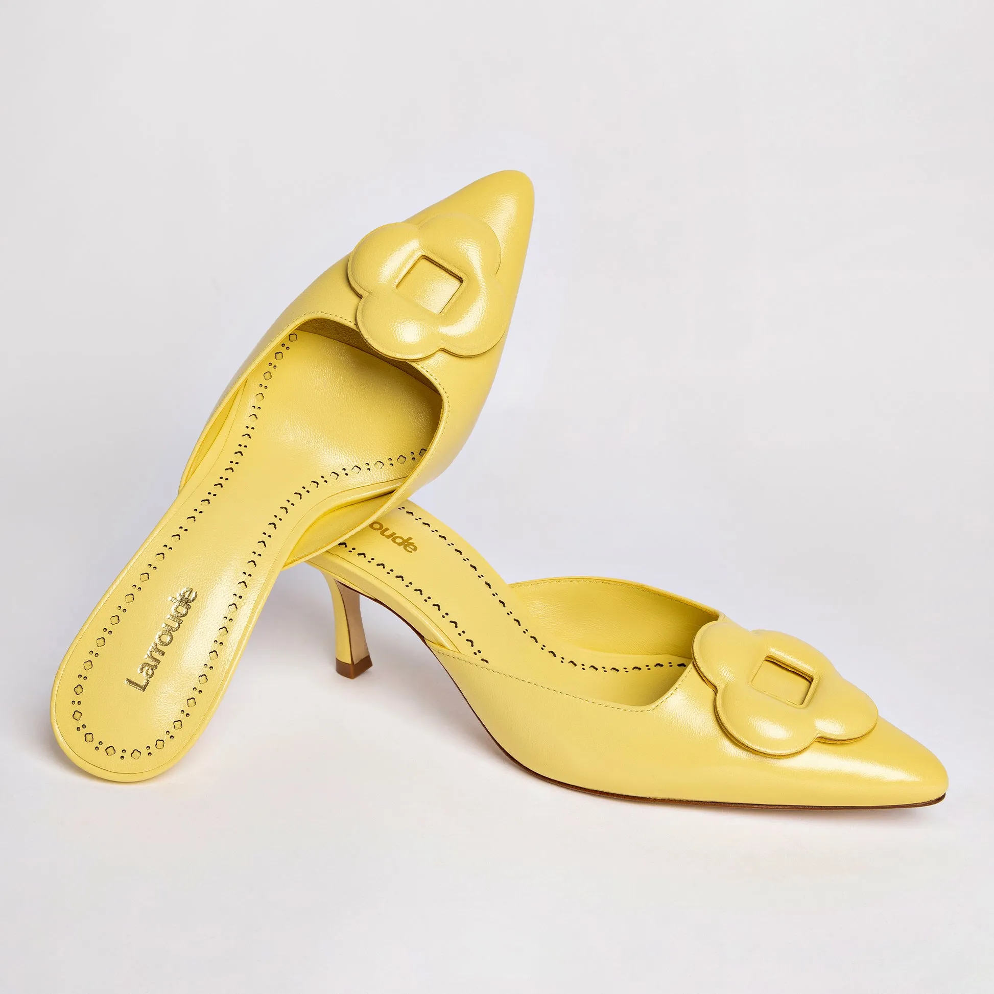Larroude Flora Pump In Lemonade Leather