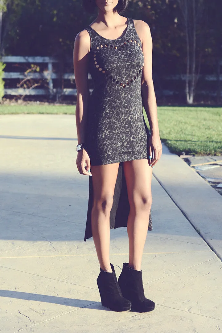 Loving Heart Acid Washed High-Low Dress