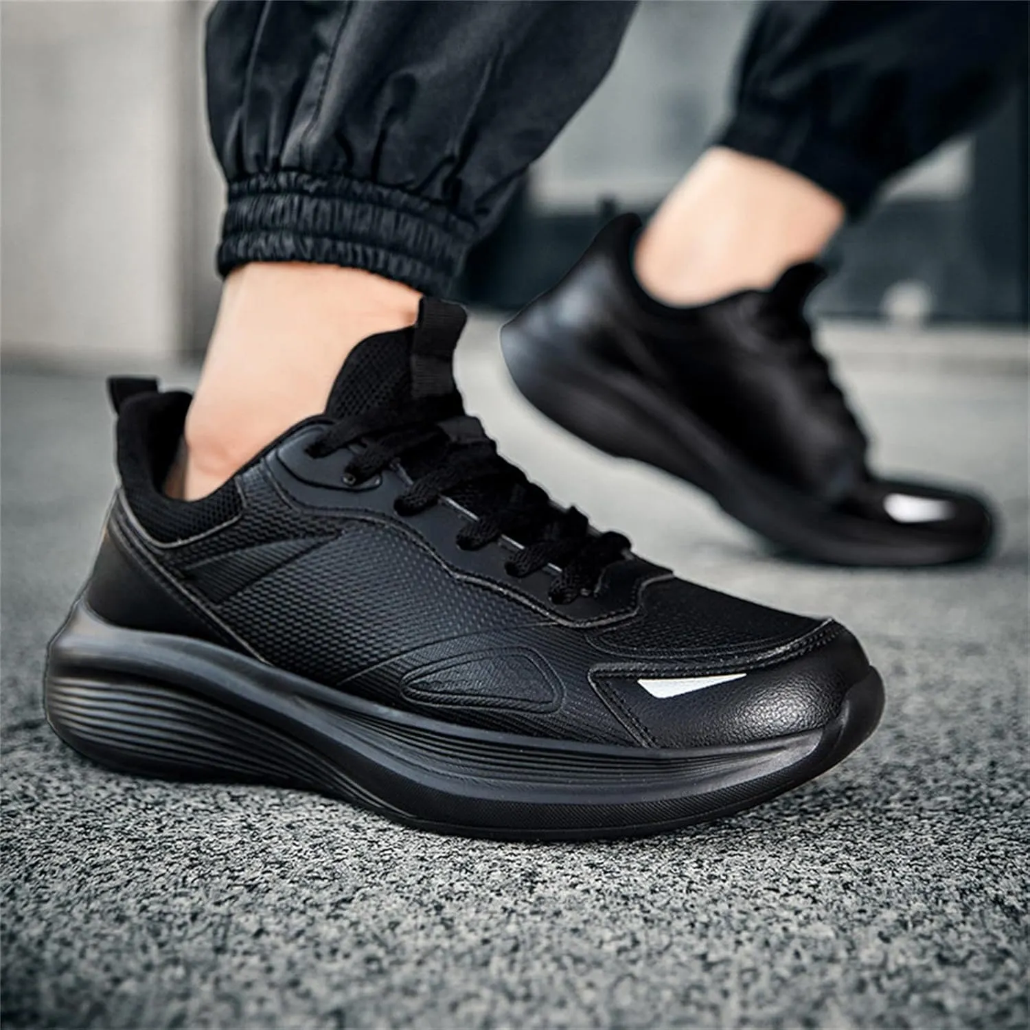 Men's Slip On Walking Shoes Lace Up Low Top Casual Sneakers for Gym Tennis Workout Comfortable Lightweight Breathable Running Sneaker