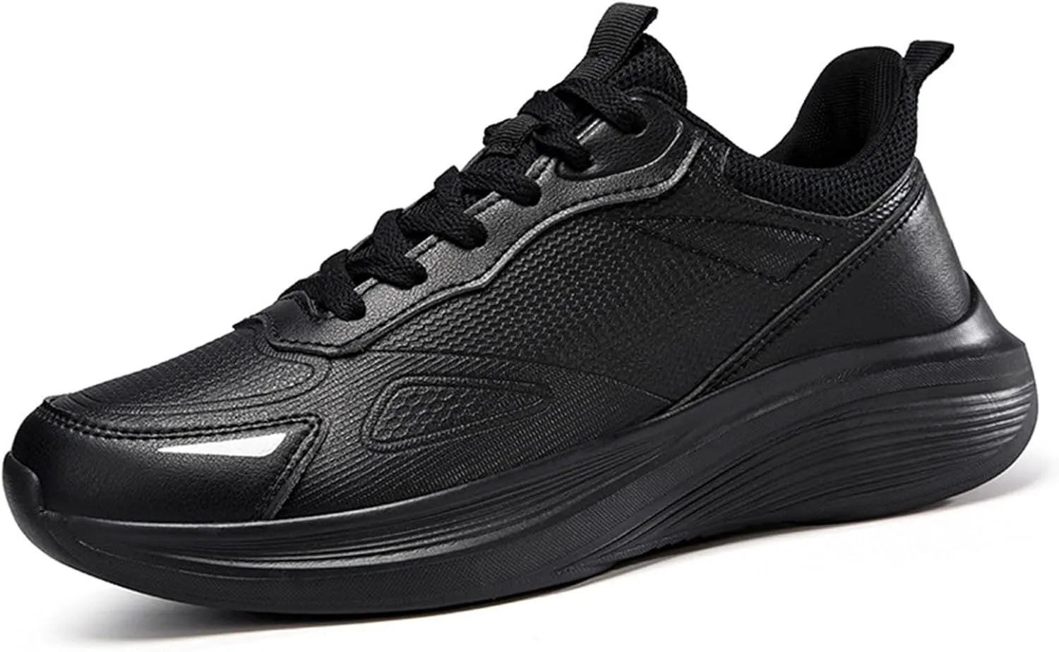 Men's Slip On Walking Shoes Lace Up Low Top Casual Sneakers for Gym Tennis Workout Comfortable Lightweight Breathable Running Sneaker