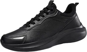 Men's Slip On Walking Shoes Lace Up Low Top Casual Sneakers for Gym Tennis Workout Comfortable Lightweight Breathable Running Sneaker