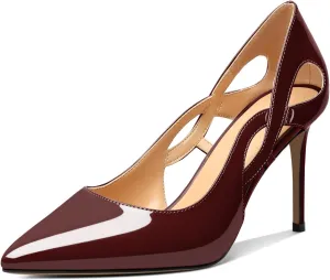 Mettesally Womens High Heel Pumps Pointed Closed Toe Heeled Shoes Stiletto High Heels Slip On Cross Strap Dress Party Shoes