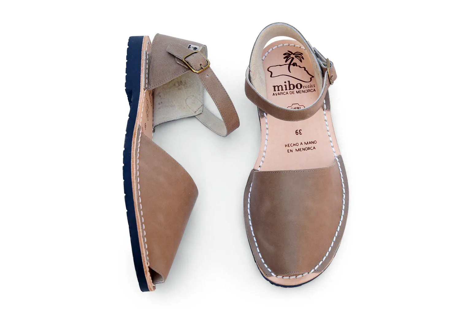 Mibo Fraileras Taupe Monk Strap Menorcan Sandals