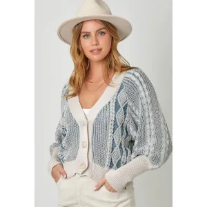 Mixed Woven Cardigan