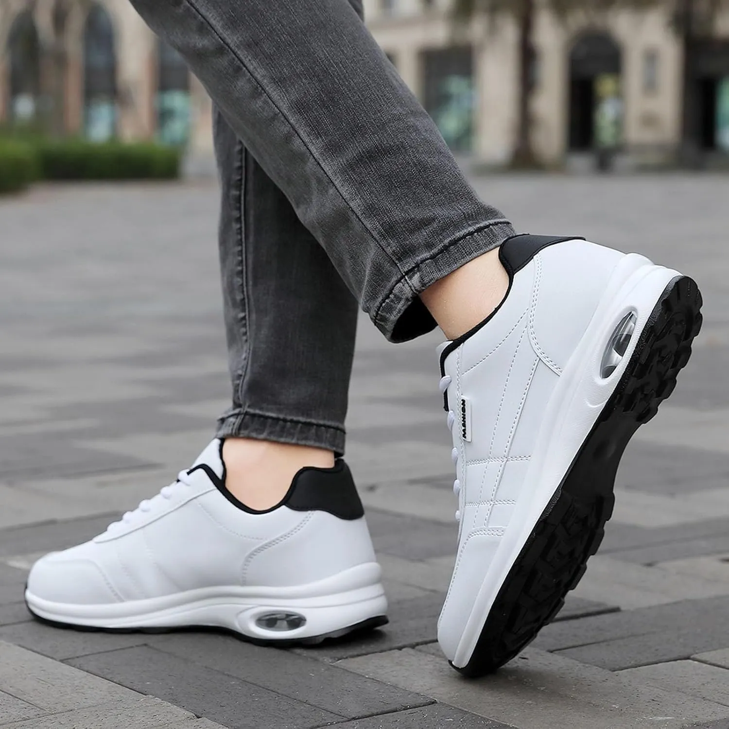 Non Slip Work Sport Shoes for Men Breathable Casual Comfortable Walking Sneaker Lightweight Work Shoes for Men